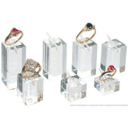 7 Square Clear Acrylic Ring Displays
