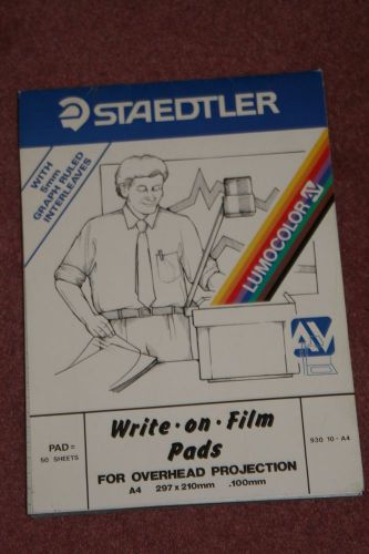 Staedtler a4 write-on-film pad for overhead projection lumocolor for sale