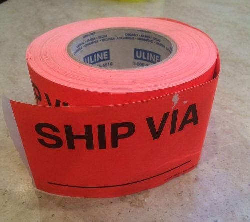 ULine Labeling Tape: &#034;Ship Via&#034;