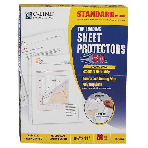 C-Line Top Loading Standard Weight Poly Sheet Protectors Clear 8.5 x 11 Inche...