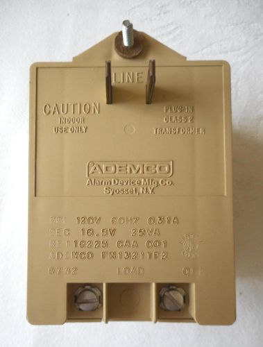 ADEMCO Class 2 Alarm System Transformer 120V-16.5VAC 25VA BE116225CAA001
