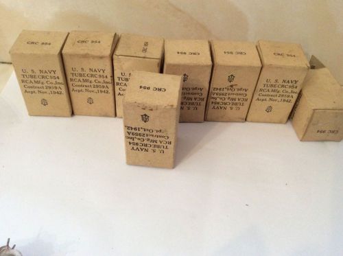Eight rca nos new old stock crc 954 wwii (1942) military spec vacuum tube for sale