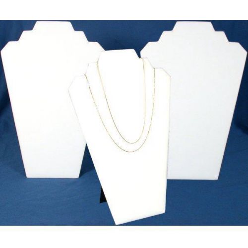 3 White Double Tier Necklace Easel Jewelry Display 12&#034;