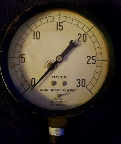 Vintage marsh instrument company compound vacuum pressure gauge -calibrated 1970 for sale