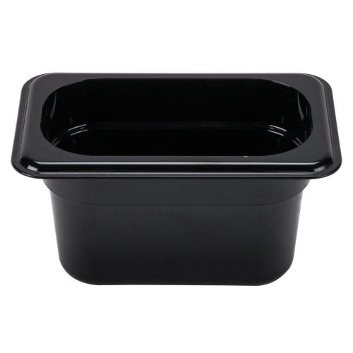 Cambro 94cw110 black camwear 4&#034; deep one ninth size food pan case of six for sale