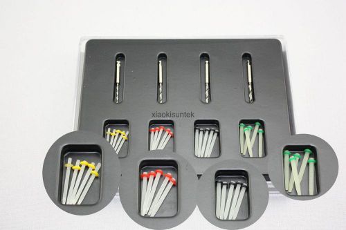 1 Set/Box Dental Screw Thread Surface 20 Fiber Post 4 Drills 1.2 1.4 1.6 1.8