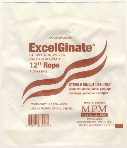 NEW - Calcium Alginate 12&#034; Rope - 10pk/box - MPM Excelginate