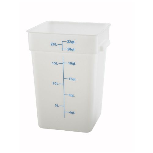 Winco pesc-22, 22-quart white square polyethylene food storage container, nsf for sale