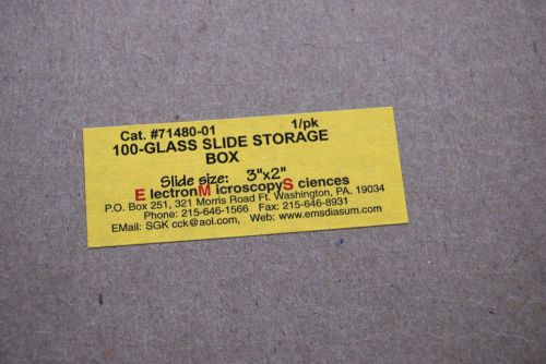 Electron Microscopy 100 Glass Slide Storage Box for 3 X 2 Slides Qty: 2 Boxes