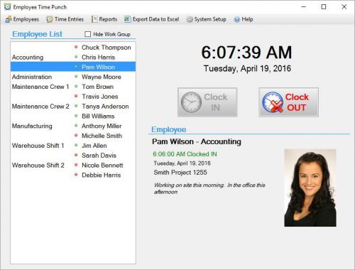 Employee Time Clock Attendance Software, Unlimited employees, No monthly fees