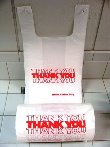 THANK YOU T-SHIRT BAGS LARGE 1/7 11 X 6.5 X 22 (450 COUNT) *1 ROLL*