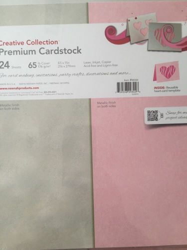 Premium Card Stock Pink &amp; Gray 72 Sheets 65lb Neenah Great For Invitations!