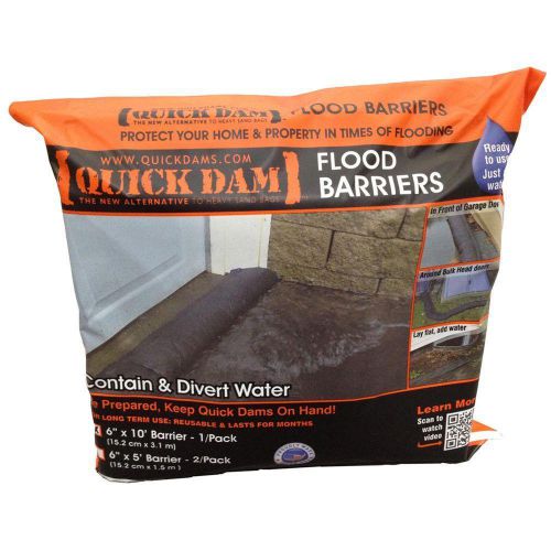 Quick dam absorbent prod 6 in. x 10 ft. expanding reusable flood /water barrier for sale
