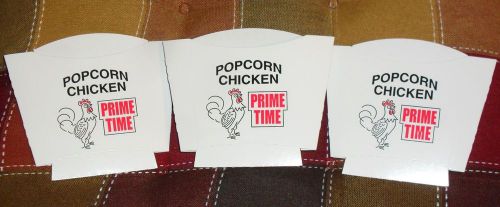 Lot of 45 Prime Time Popcorn Chicken Disposable Paper/Cardboard Serving Boxes