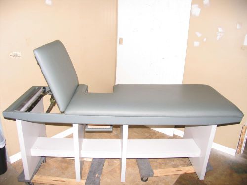 Cardiology Echo Manual Green Table with Side Drop/Storage Shelves
