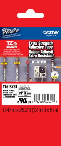 Brother  TZe-S231 Extra Strength P-touch Label Tape, TZeS231, TZS-231, TZS231