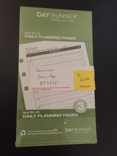 Day Runner Size 3 Daily Planning Pages-4 Packs