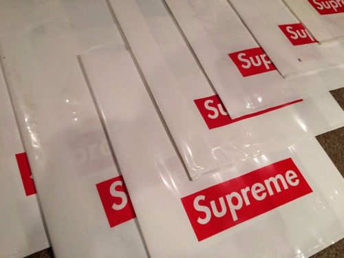 9 Set of Small Supreme Plastic Shopping Bags