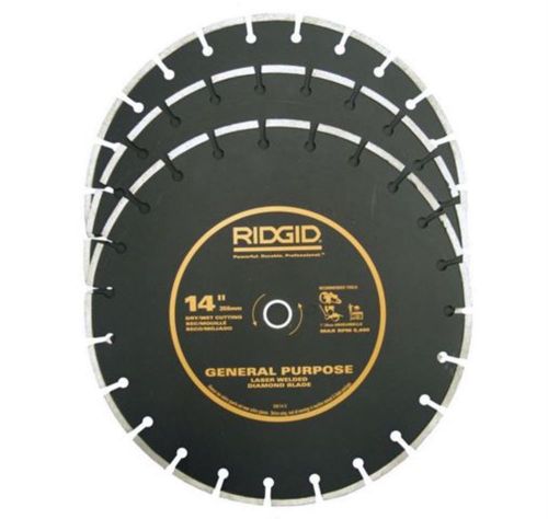 RIDGID 3-Pack 14 in. Diamond Blade Segmented Concrete Work Power Tool Accessory