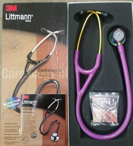 3m littmann cardiology iii, stethoscope, rainbow finish 3158 27&#034; lavender tube for sale