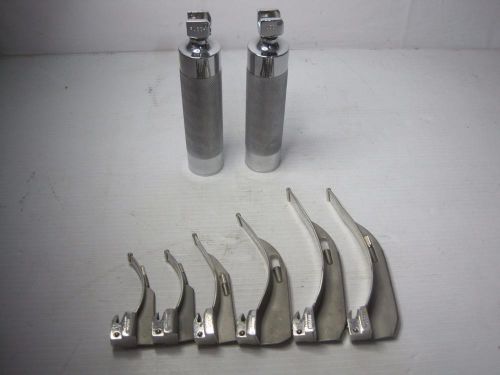 1155 Rusch Laryngoscope With Blades 2 Handles 6 Blades FREE Shipping Conti USA