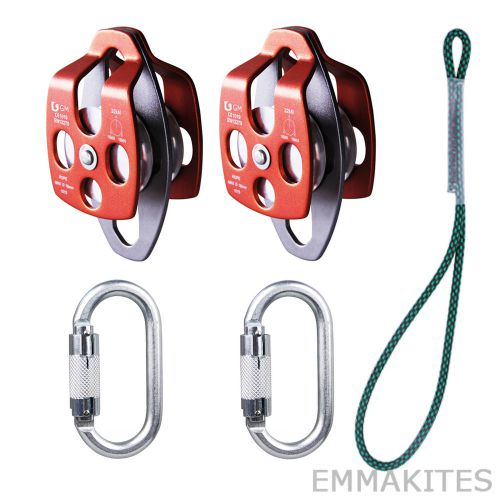 32KN Mobile Pulley Hauling with Carabiner for Dragging System with Prusik Loop