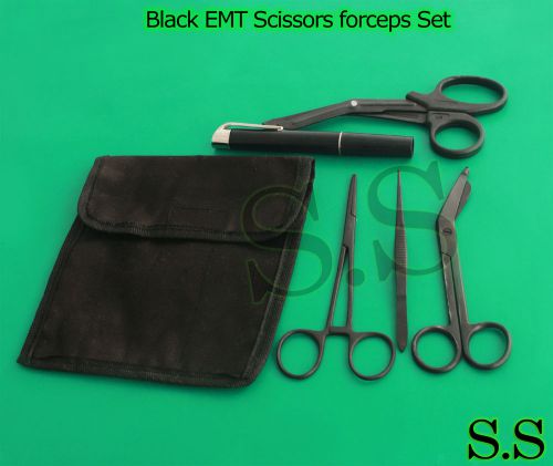 Shears; EMT/Scissors combo pack w/holster Tactical Black scissors forceps light
