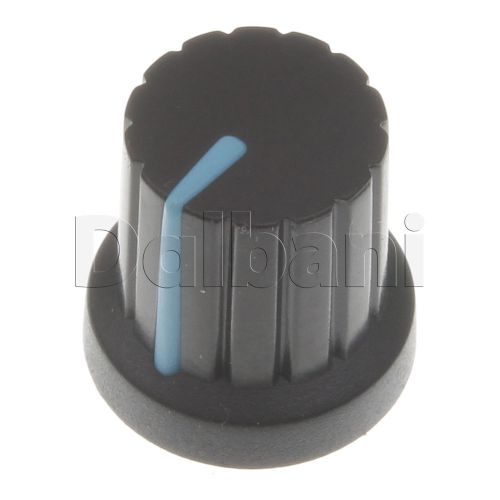 5pcs @$3 HJ-117 New Push-On Mixer Knob Black with Light Blue Stripe 6 mm