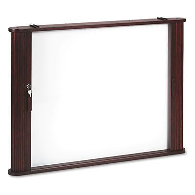 Conference Room Cabinet, Magnetic Dry Erase Board, 44 x 4 x 32, Mahogany