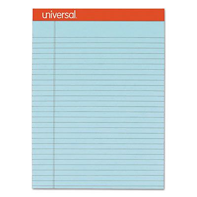 Fashion-Colored Perforated Note Pads, 8 1/2 x 11, Legal, Blue, 50 Sheets, 6/Pack