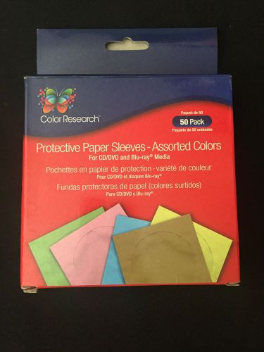 Color research protective paper sleeves - 50 pack, assorted colors for sale
