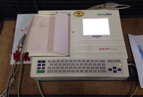 Welch Allyn Schiller AT-2 Plus EKG ECG Electrocardiograph Machine w/ Cables