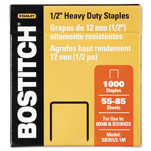 Heavy-duty staples, 1/2 inch leg, 100 strip count, 1,000/box for sale