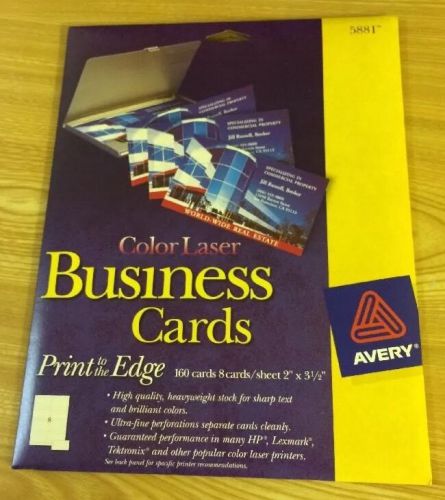 Avery Color Laser Business Card - 2&#034; x 3.50&#034; - 160 / Pack - White - AVE5881