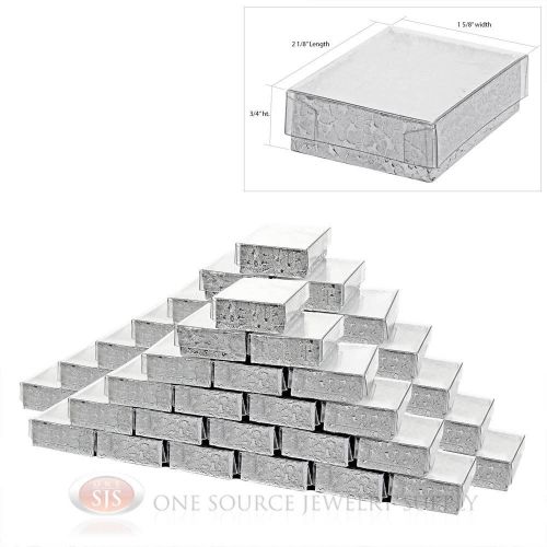 50 silver view top cotton filled jewelry gift boxes  2 1/8&#034; x 1 5/8&#034; pendant for sale