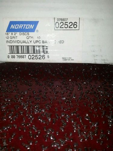 Norton 16&#034; Floor Sanding Discs, 2&#034; Hole, 12 Grit. Pack of 10