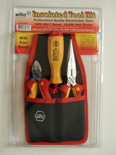 Wiha 3 pc insulated tool kit in belt pouch 32871 for sale