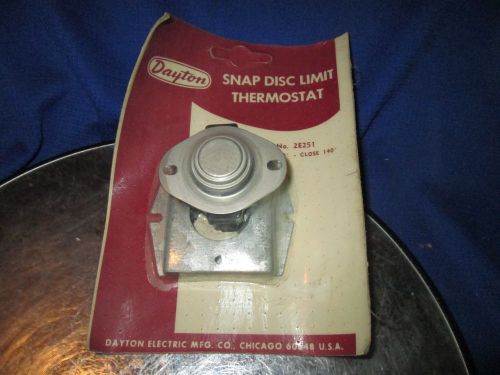 Dayton Snap Disc Limit Thermostat 2E251 OPEN 180 CLOSE 140 degrees surplus overs