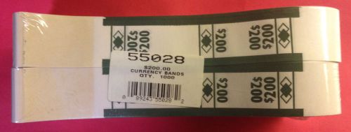NEW * $200 Currency Bands * 1,000 Total * #55028 * Green * Money Counting Wraps