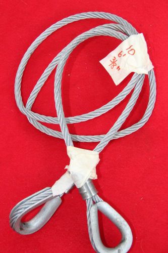 3/8&#034; galvanized wire rope cable 72&#034; (6&#039;) w/ ends / eye loops  ~ 7 x 19 for sale