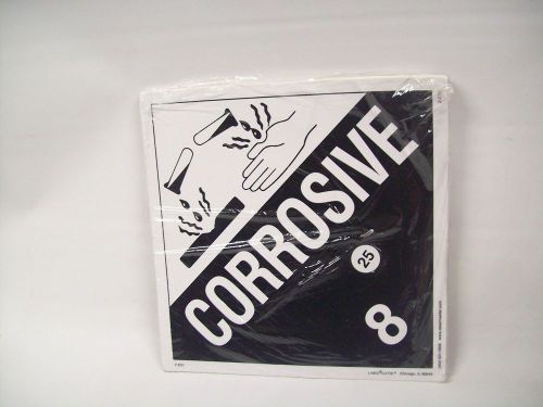 Lot of 25  Label Master Corrosive 8 E-Z Removable Vinyl Sign Z-EZ4