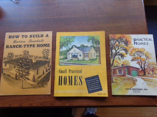 Vintage 1946 SMALL PRACTICAL HOMES~1960 LEACH HOMES~1949 HARRISON HOMES 3 LOT