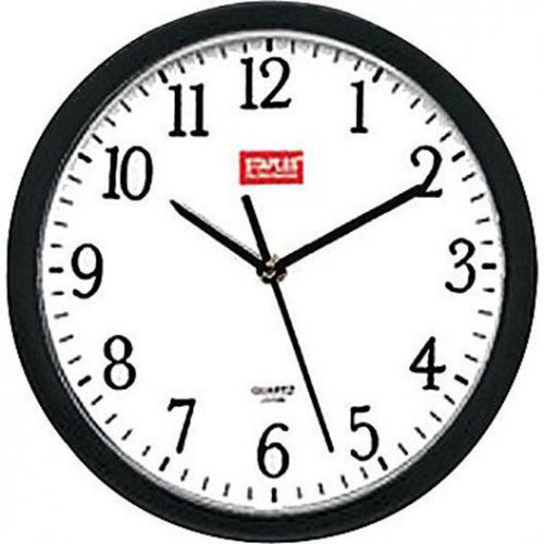 Staples 10&#034; round wall clock black operates on one aa battery plastic for sale