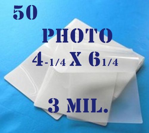 3 mil 4-1/4 x 6-1/4 laminating laminator pouches sheets, photo video card 50 pk for sale