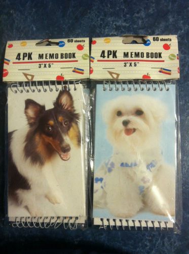 Spiral Memo Books Pads with Dog Covers - 72 4pks Wholesale Lot of 288 - 3&#034;x5&#034;