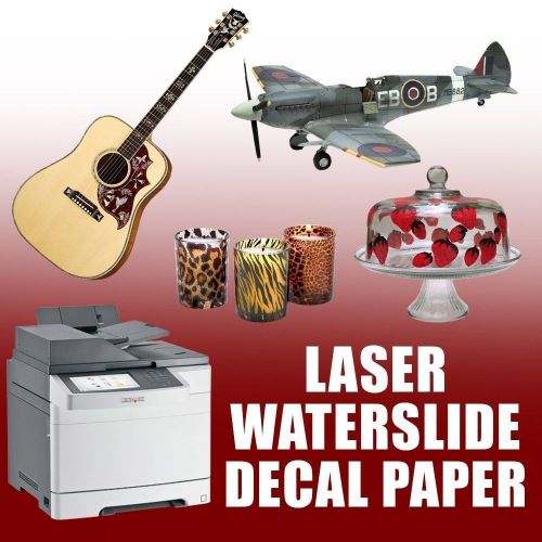 Premium laser waterslide decal paper - white - 8.5&#034; x 11&#034;  25pk :) for sale
