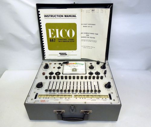 Vintage EICO Model 667 Vacuum Tube Tester &amp; Transistor Analyzer Testing Valves