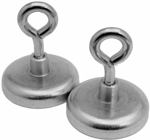 2 Eye Bolt Neodymium Hook Magnets - each holds 80 lbs - Neodymium Rare