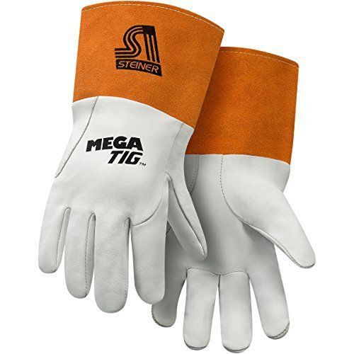 Steiner 0230M Mega TIG Gloves, Grain Kidskin Foam Back Unlined Palm, 4-Inch