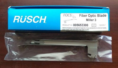 Teleflex RUSCH Laryngoscope Blade Miller 3 Fiber-Optic FOCS 005653300 NEW IN BOX